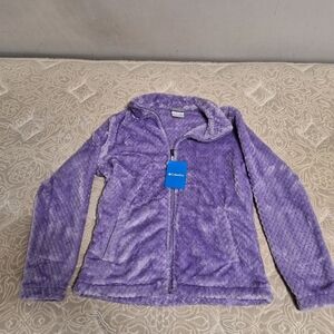 Columbia Fire Side Sherpa full Zip Jacket in a youth XL. Purple NWT w